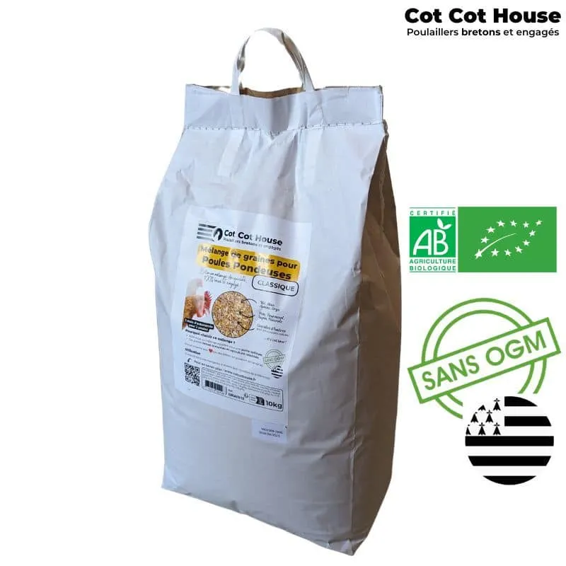 Cot Cot House Alimentation graines poules pondeuses 10kg bio
