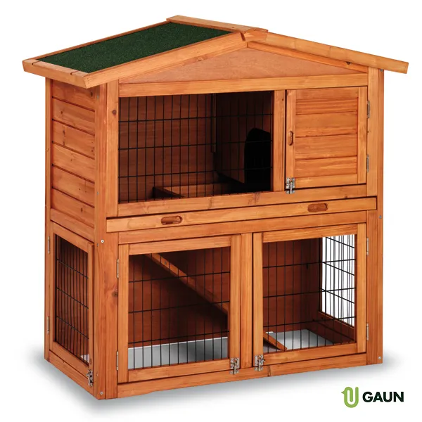 GAUN Prague clapier lapins bois sapin avec abri