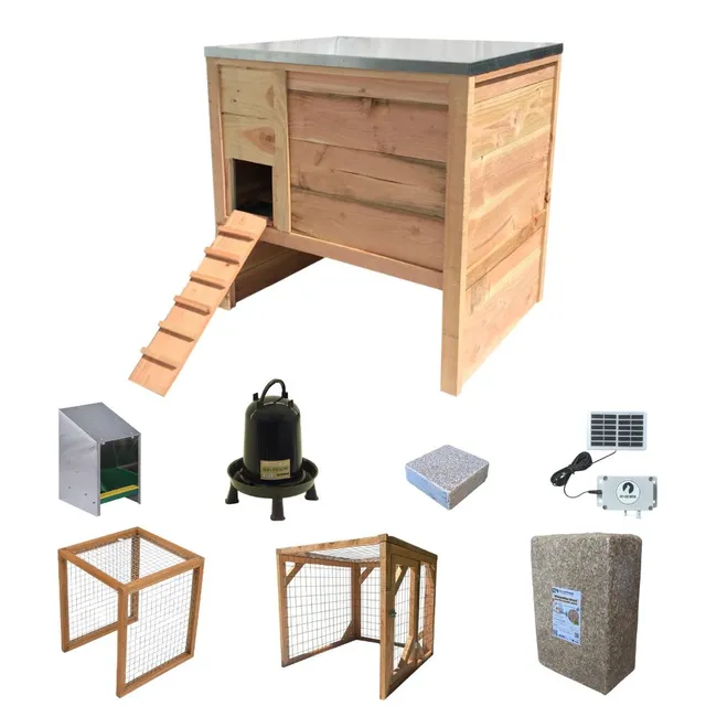 Cot Cot House Poulaillers pack Houdan 4 poules poulailler solaire