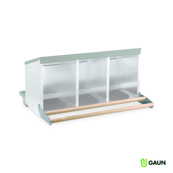 GAUN Volailles pondoir bois 3 cases fond plastique