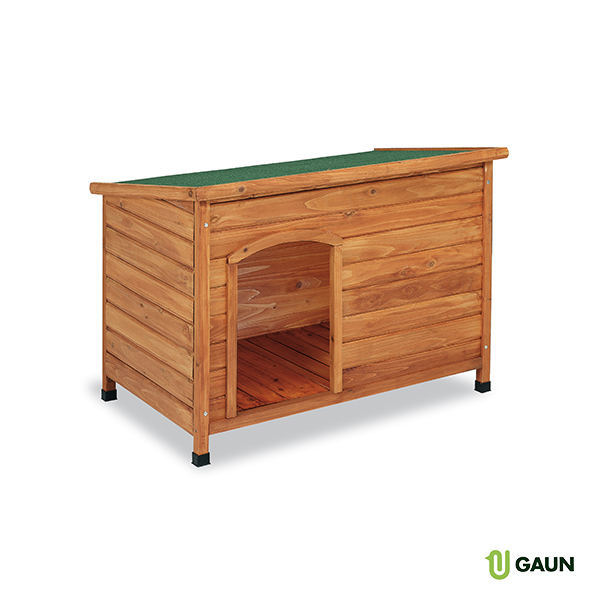 GAUN Chiens Caseta niche chien bois toit plat grande