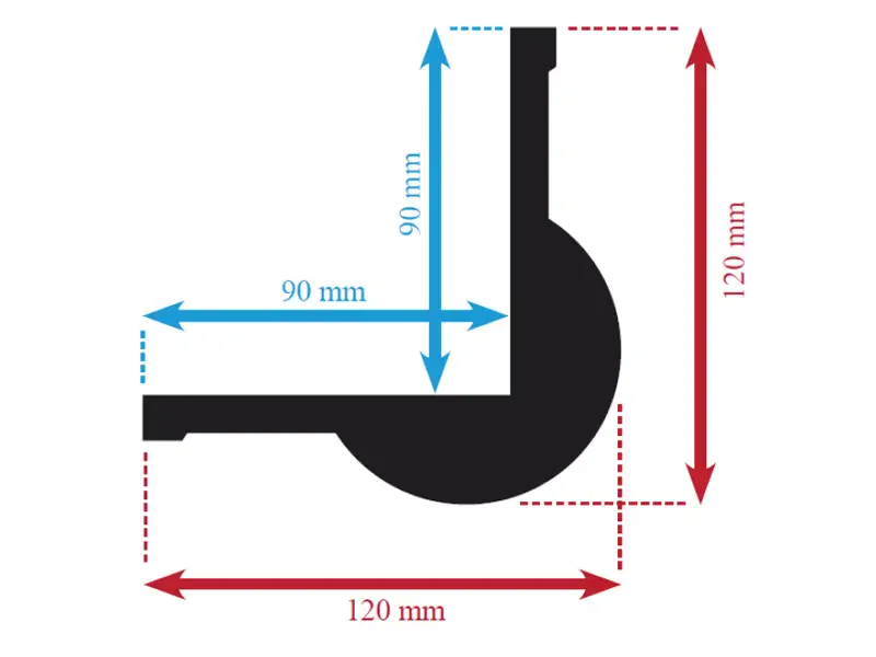 IDS PROTECTOR protection angle caoutchouc vaches 900mm à visser