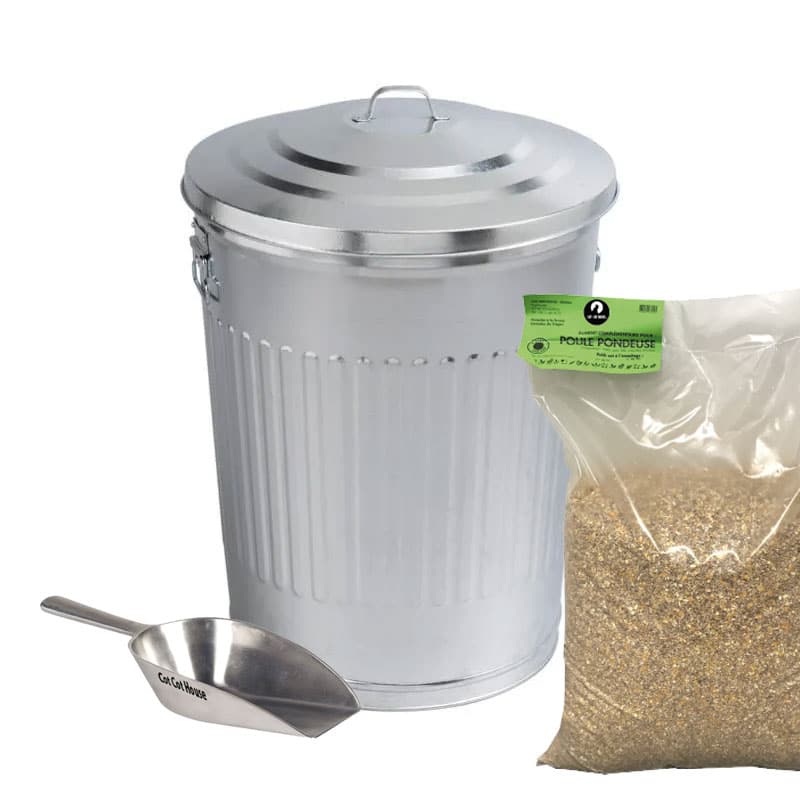 Cot Cot House Réserve grains métal 75L 40kg