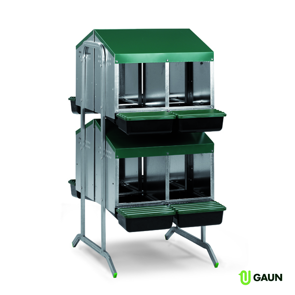 GAUN pondoir poules 8 casiers fond plastique