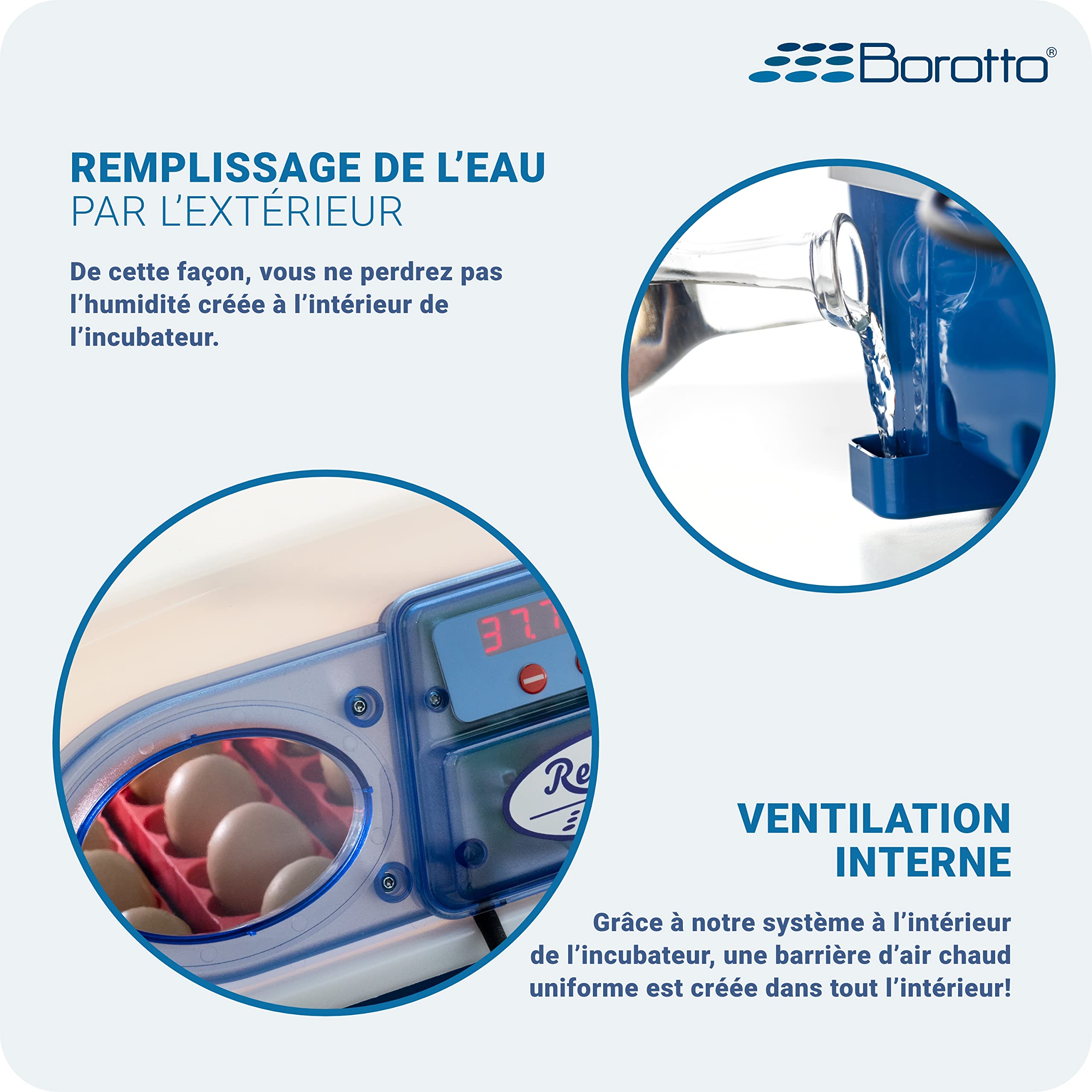 Borotto Real 24 couveuse automatique 24 œufs retournement auto