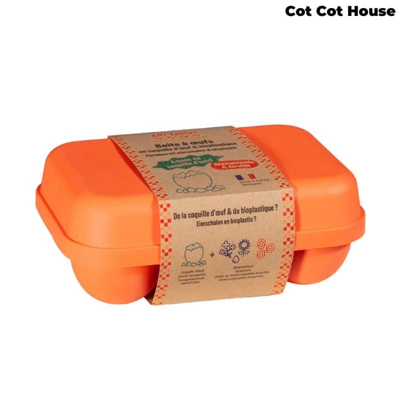 Cot Cot House boîte 6 œufs plastique recyclé jaune