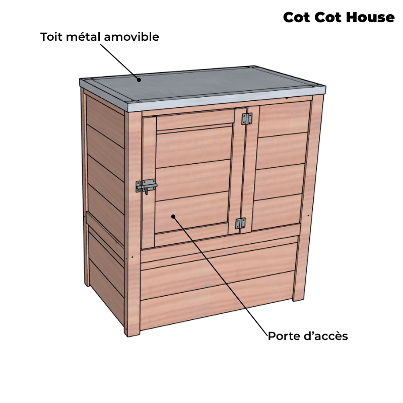 Cot Cot House Poulaillers Sebright poulailler 2 poules bois