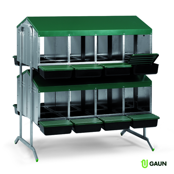 GAUN Volailles batterie pondoirs 16 fond plastique