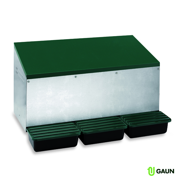 GAUN Volailles Pondoir extérieur 3 cases fond plastique