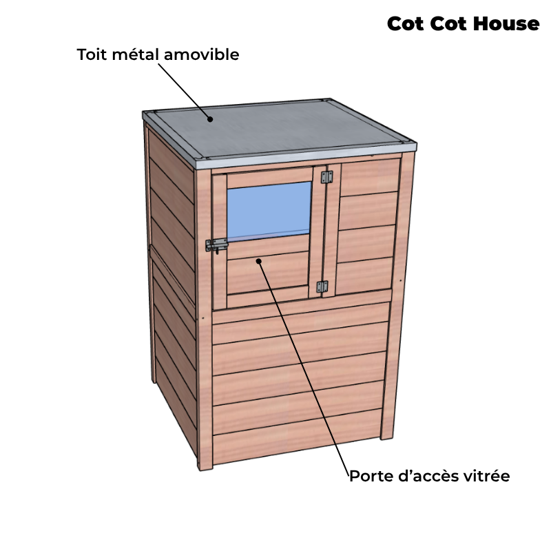 Cot Cot House Poulaillers Houdan CONFORT poulailler 4 poules