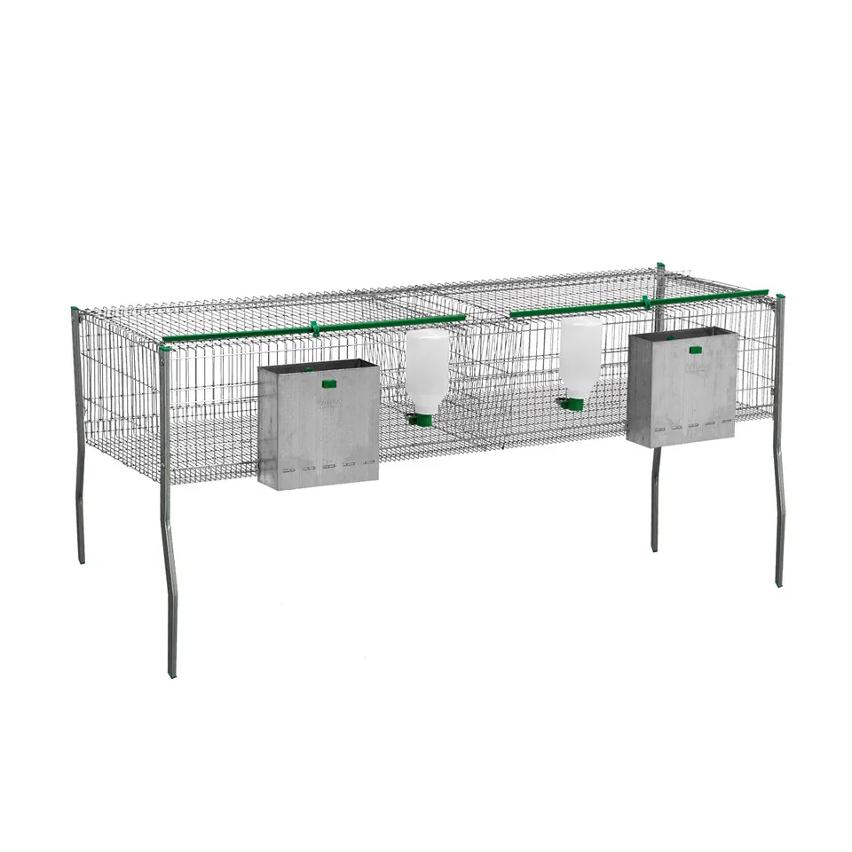 GAUN Familial cage lapins 2m 2 compartiments + biberon