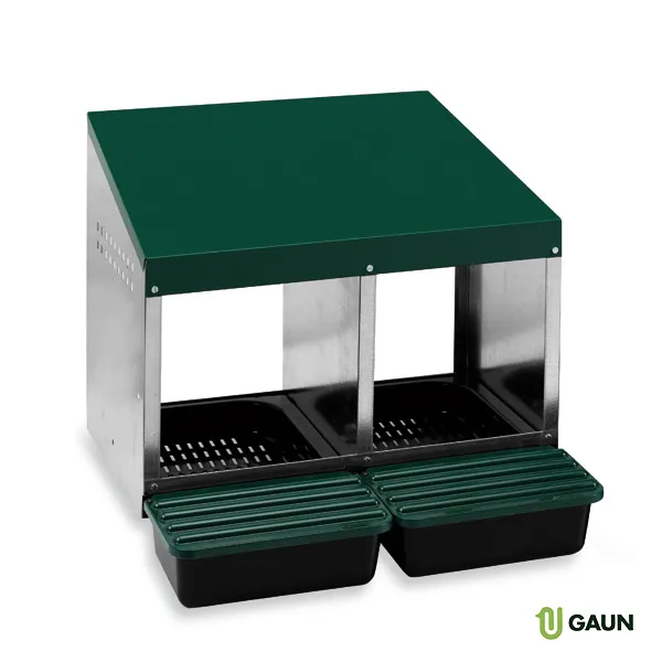 Gaun Volailles Pondoir 2 Cases Fond Plastique Galvanisé