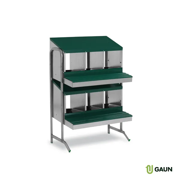 Gaun Volailles pondoir 6 cases tôle galvanisée