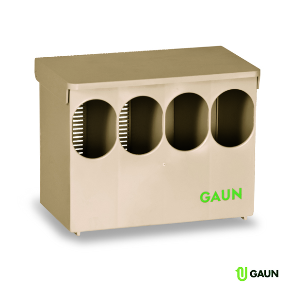 GAUN Volailles mangeoire plastique 4 trous pigeon 4 compartiments
