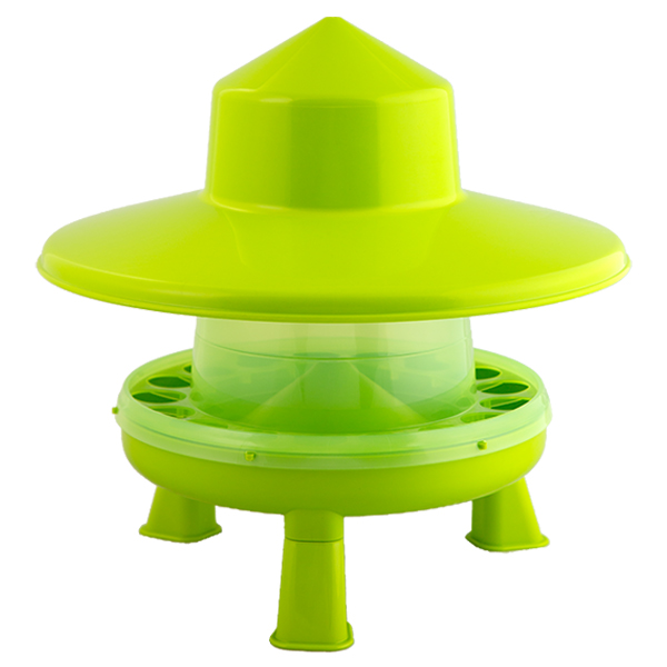 GAUN Volailles mangeoire 4 kg sur pieds anti-pluie verte
