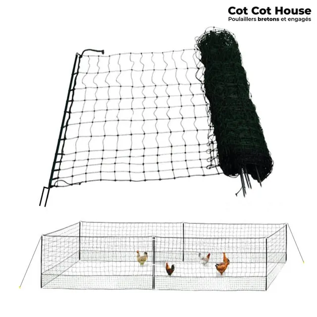 Cot Cot House Enclos clôture filet poules 50 m