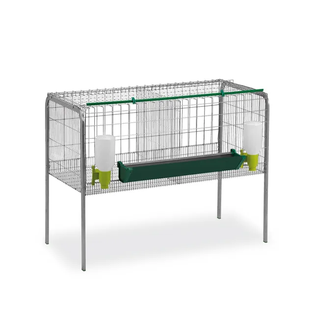 GAUN Volailles Cage Engraissement 2 Compartiments Galvanisée
