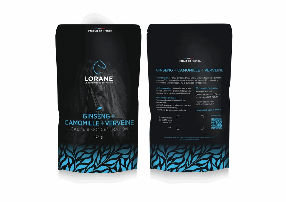Lorane Calme Ginseng Camomille complément cheval stress