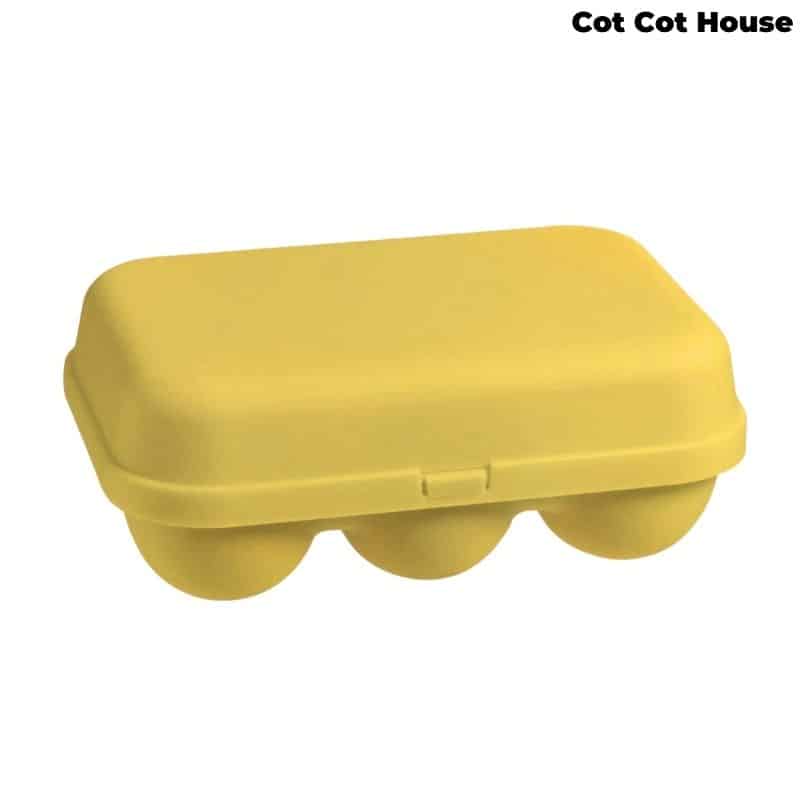 Cot Cot House boîte 6 œufs plastique recyclé jaune