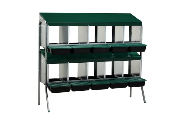 GAUN Volailles pondoir batterie 10 cases fond plastique