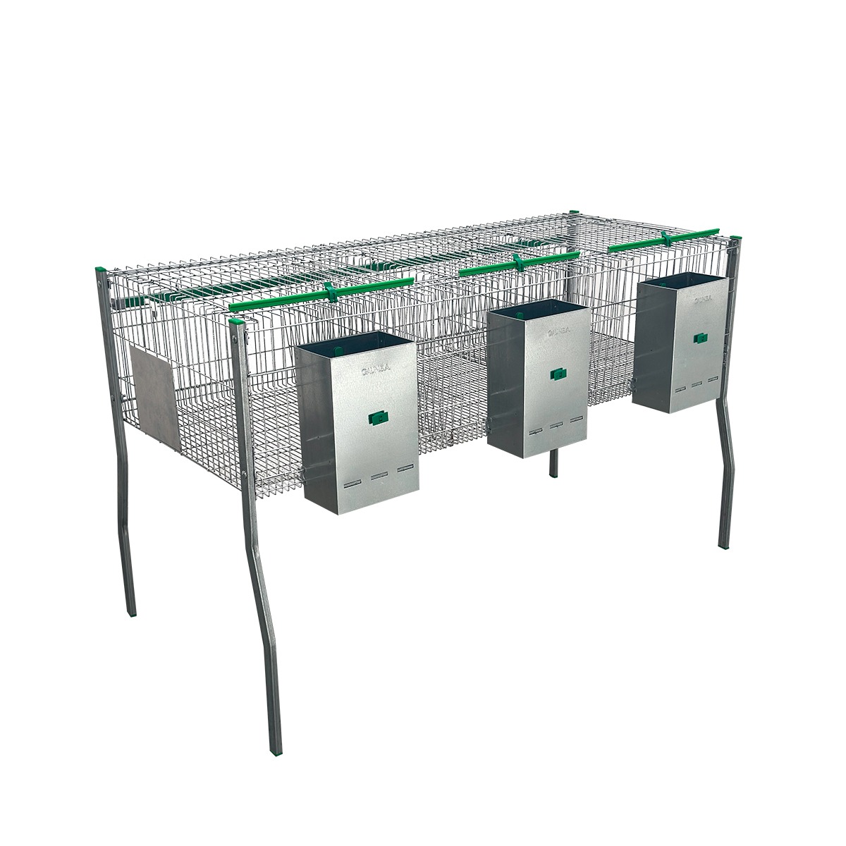 Gaun Lapins Cage Familiale 3 Compartiments + abreuvoir