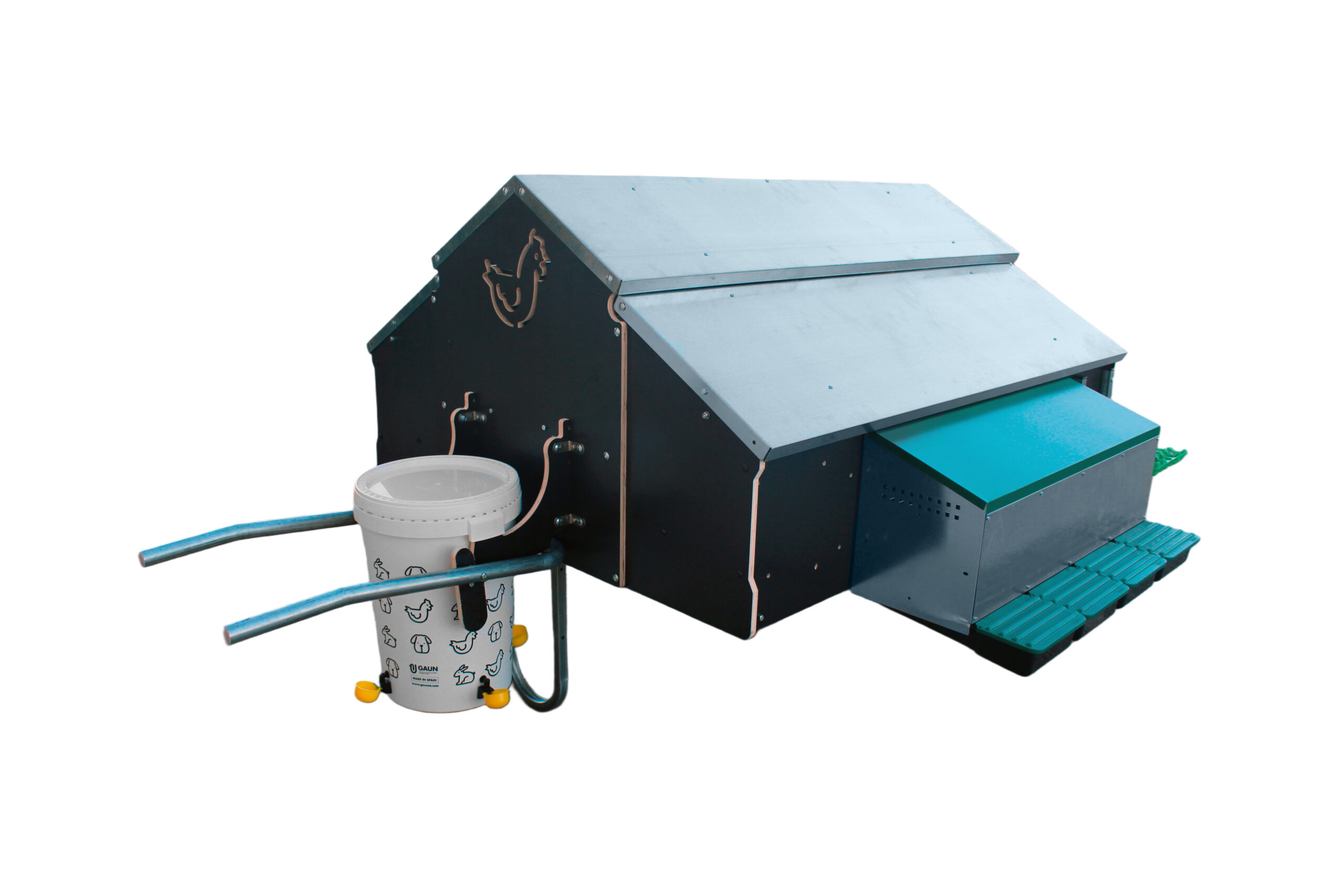 GAUN Volailles Poulailler Mobile 1,5 x 1,8 M 25-30 Poules