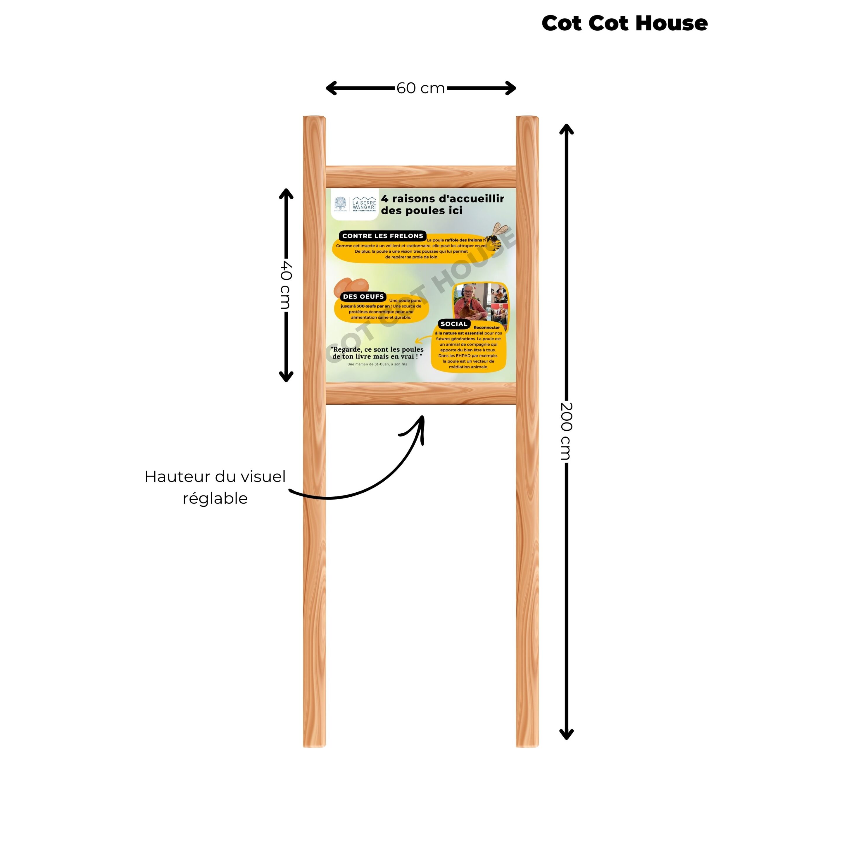 Cot Cot House PAD-800600 structure panneau affichage pin Douglas