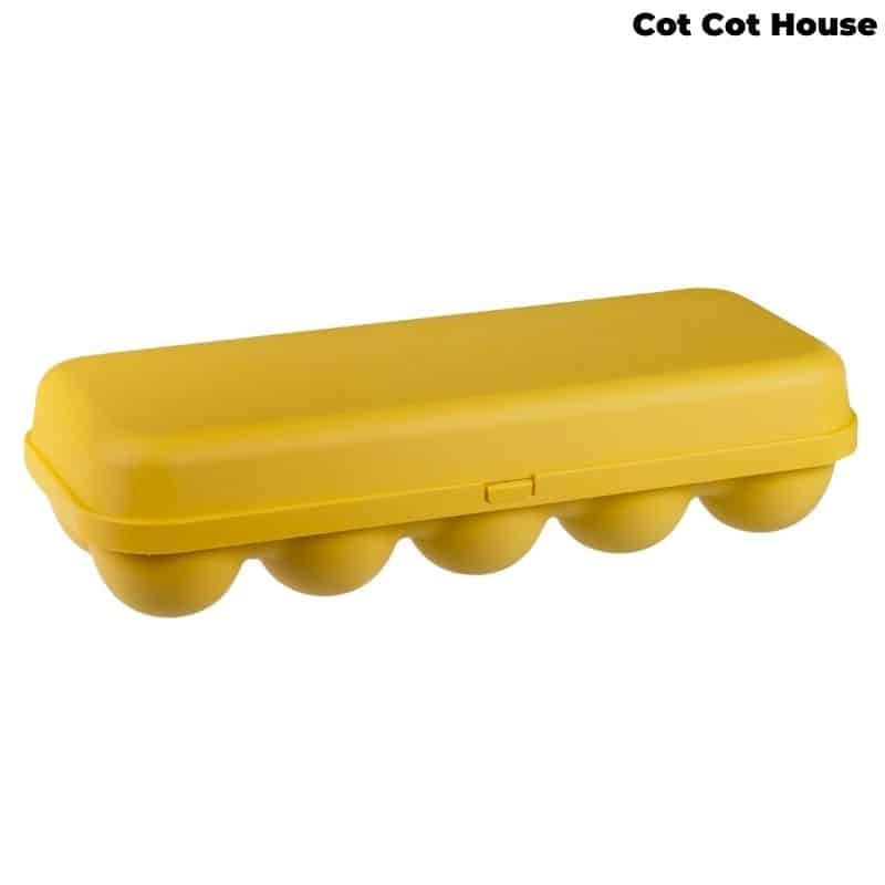 Cot Cot House Boite 10 oeufs plastique réutilisable jaune