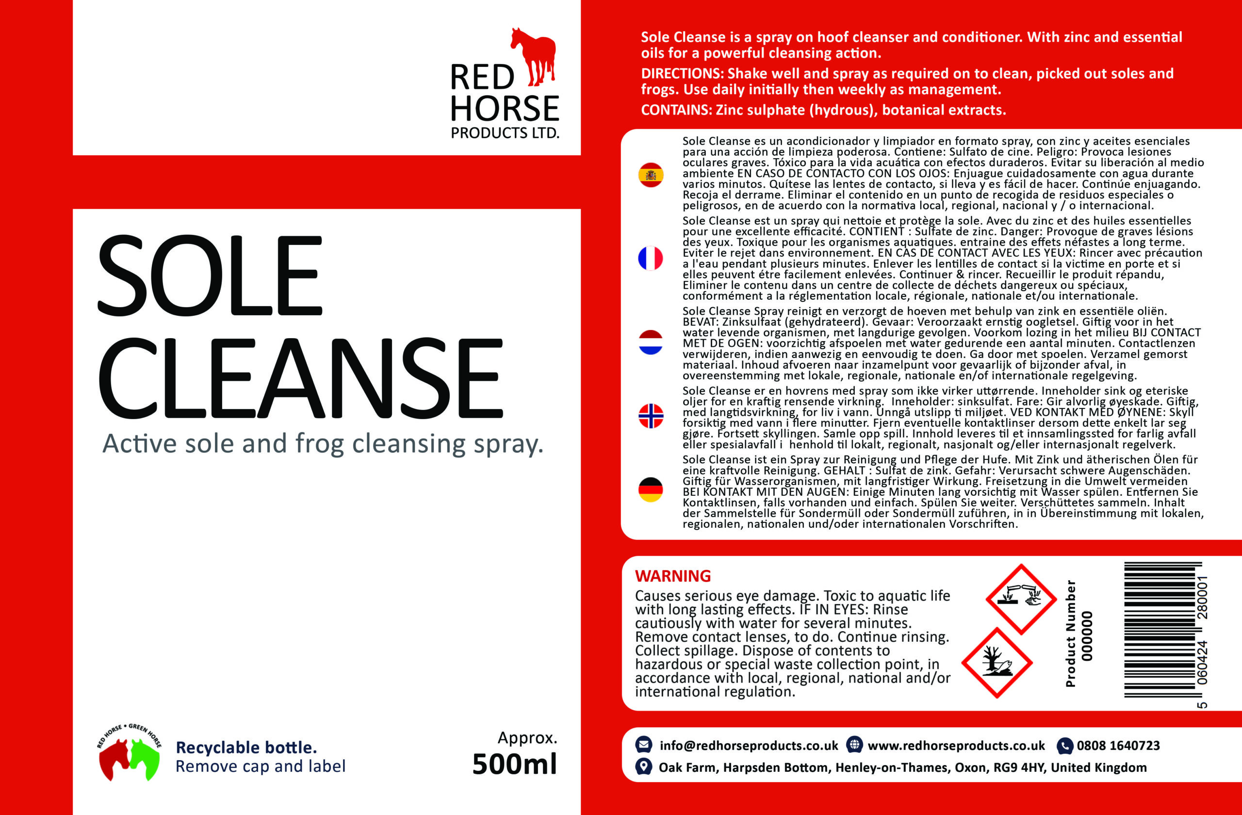 Red Horse Hoof Care Sole Cleanse nettoyant sabot