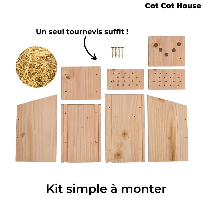 Cot Cot House Hôtel à insectes kit auxiliaires abeilles solitaires