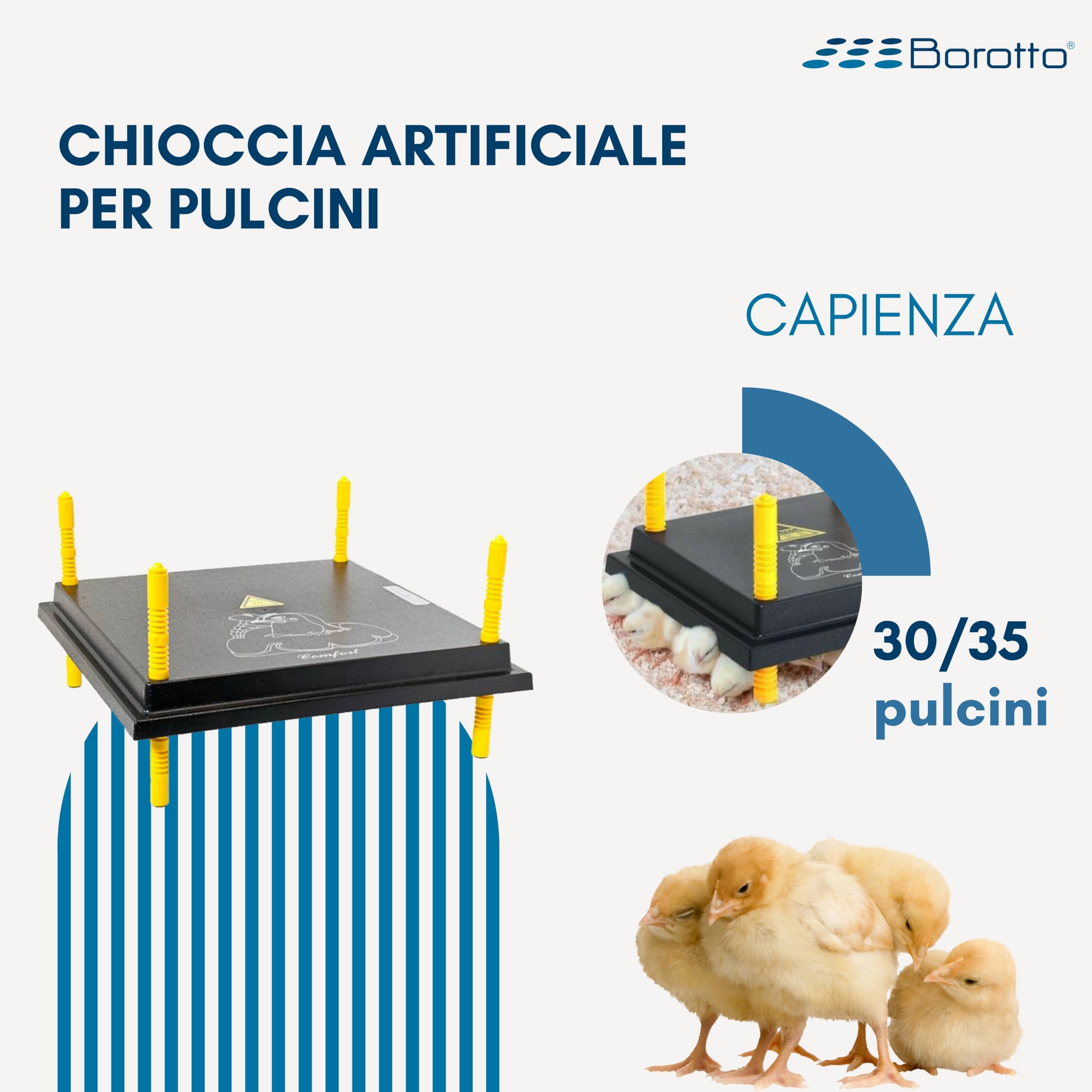 Borotto plaque chauffante poussins 50/55 50W thermostat