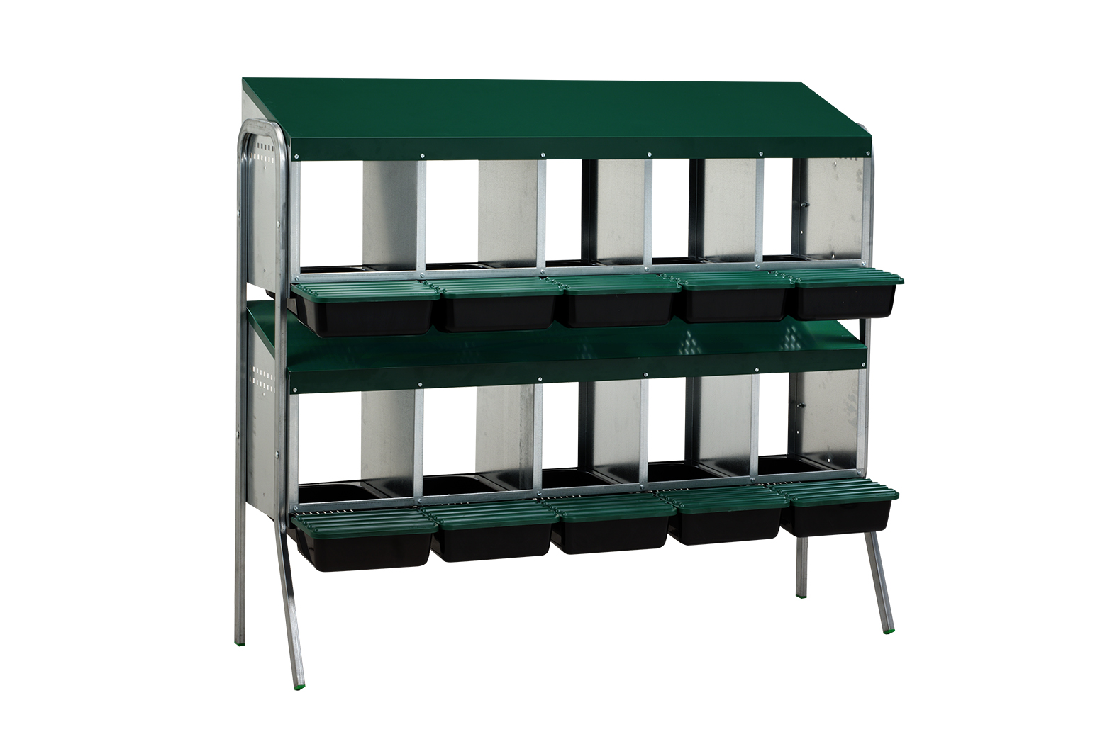 GAUN Volailles pondoir batterie 10 cases fond plastique