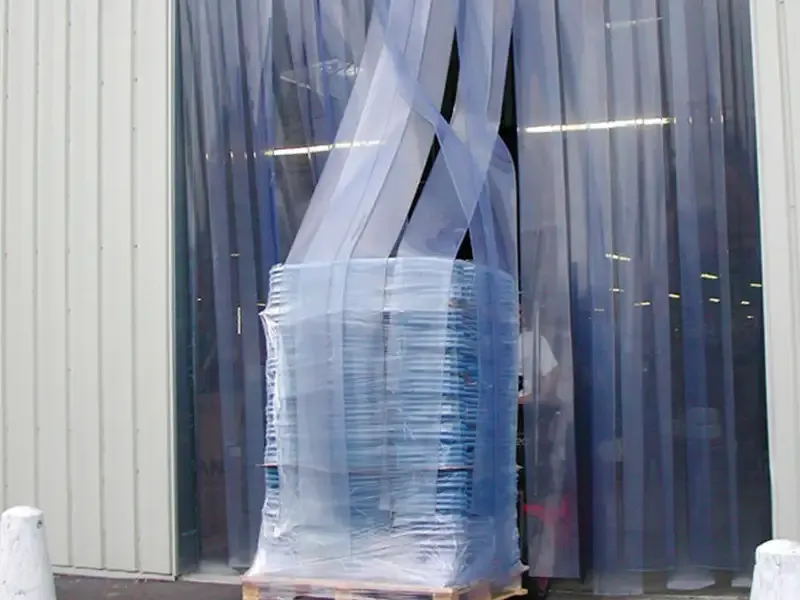 IDS rideau lanières PVC transparent étable profil inox