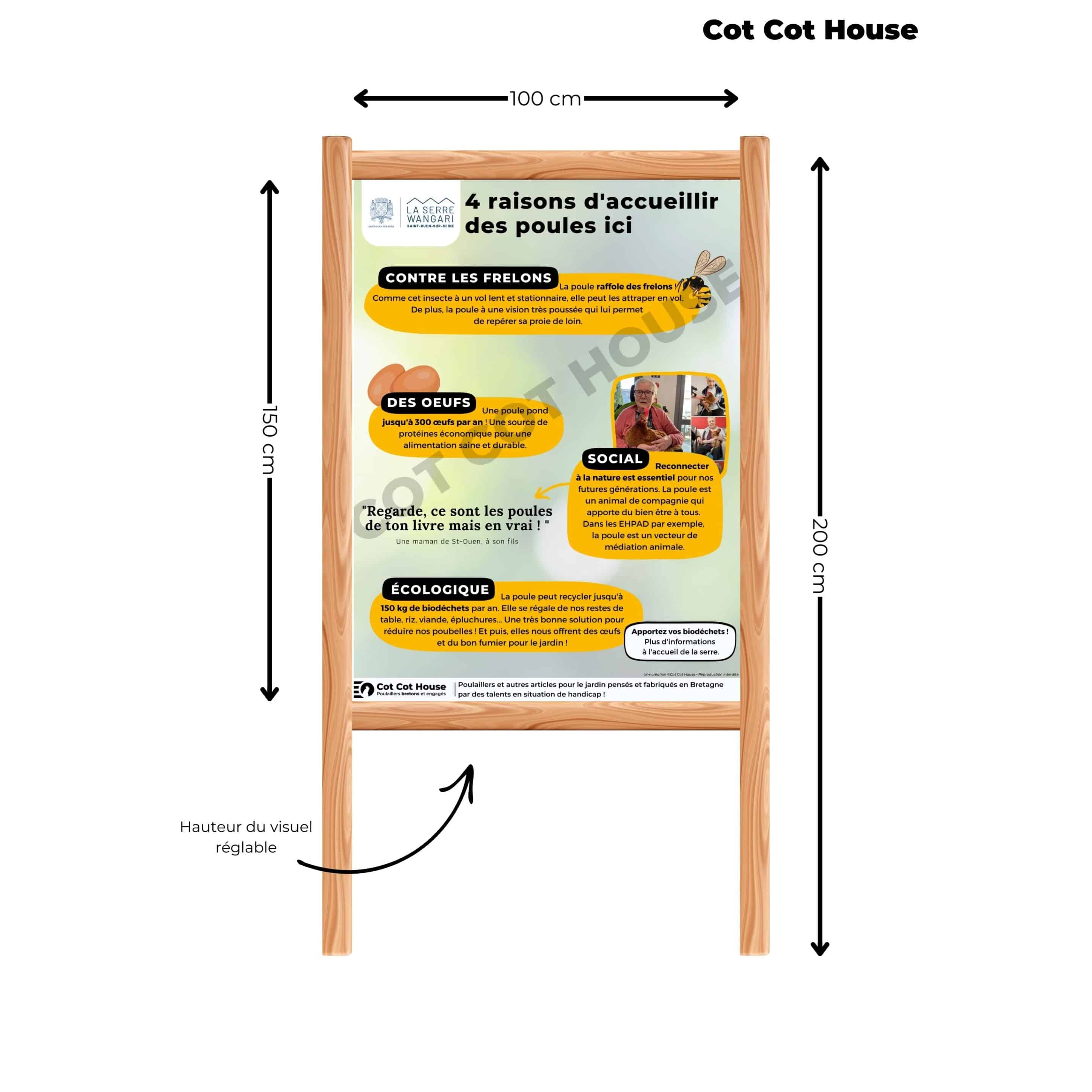 Cot Cot House PAD-800600 structure panneau affichage pin Douglas
