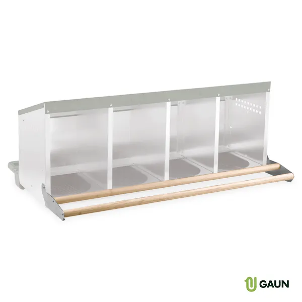 GAUN Volailles pondoir 4 cases bois fond plastique