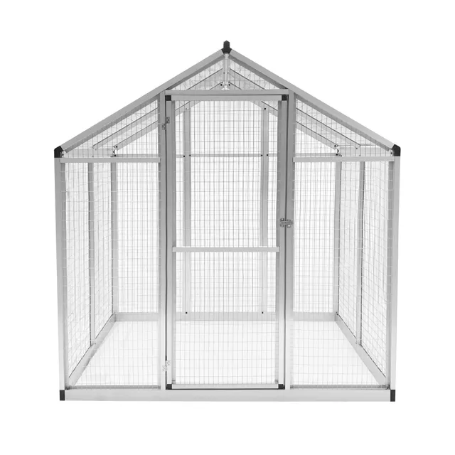 GAUN volière oiseaux aluminium 182x178x195 cm