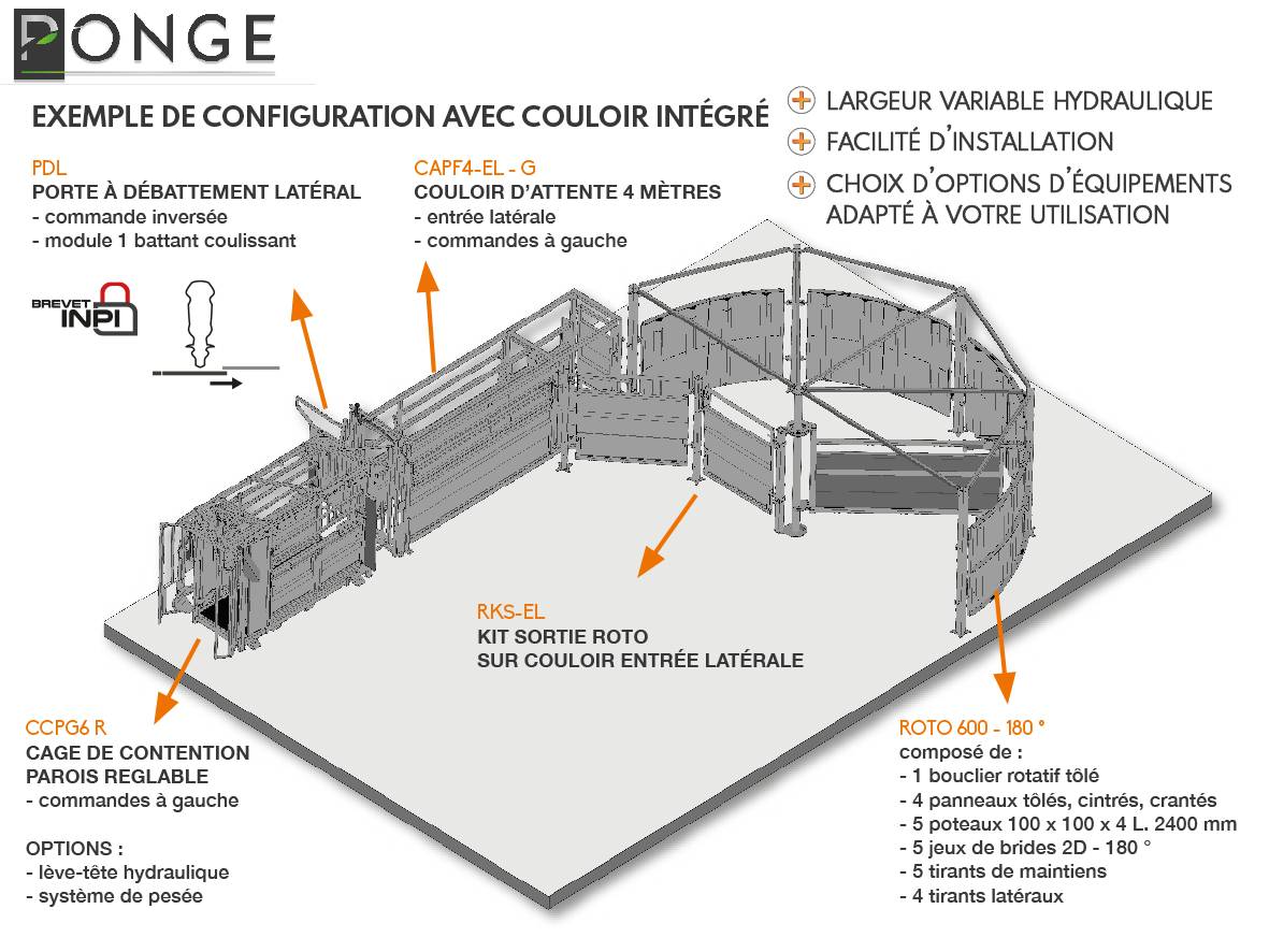 Ponge Contention fixe Parc de contention circulaire bovins