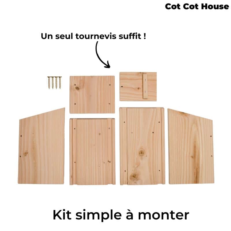 Cot Cot House Nichoir oiseaux kit rouge-gorge bois à monter