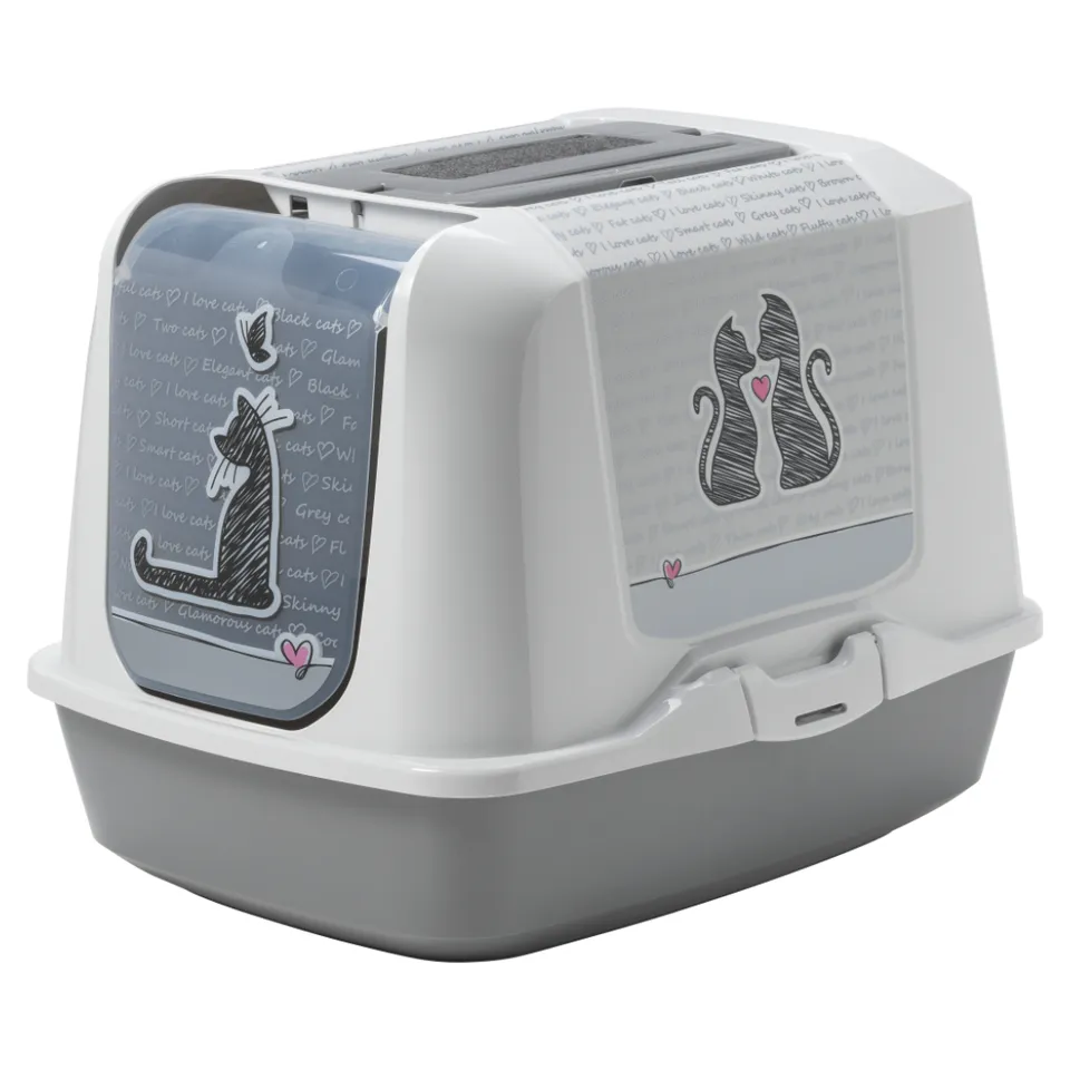 Moderna Cats in Love maison de toilette chat gris fermée